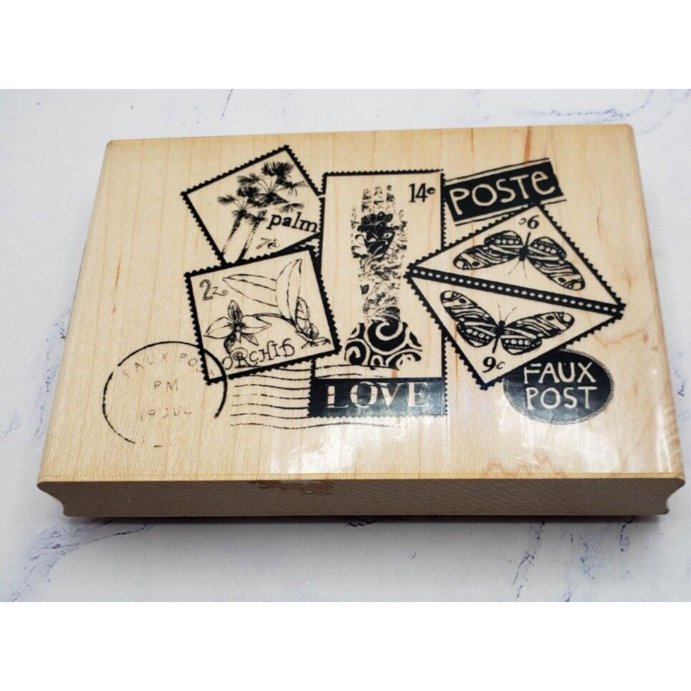 Inkadinkado Wood Mounted Stamp Dawn Houser 8365Y Postal Stamps postmark
